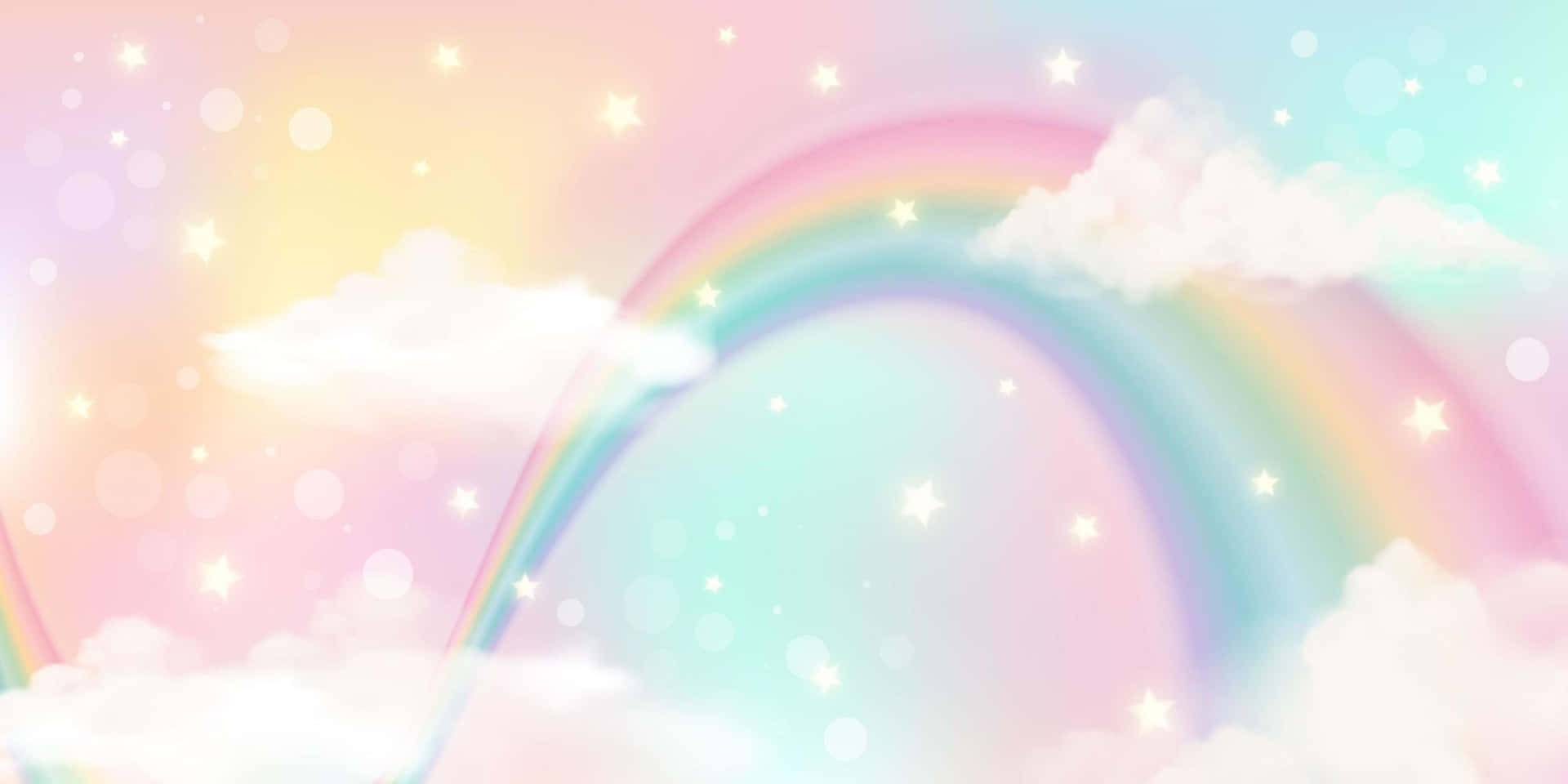 Brighten Up Your Day with This Cute Rainbow Pastel Wallpaper