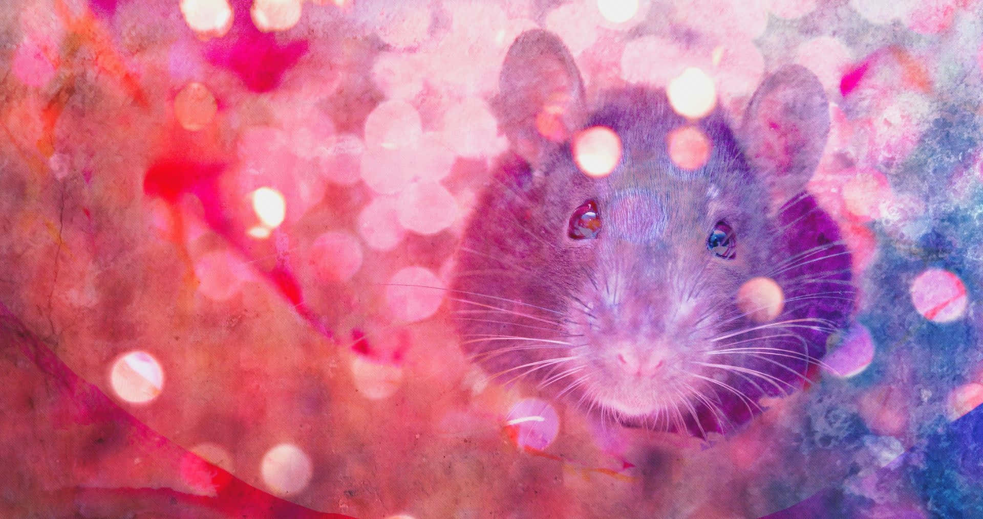 Cute Rat In Glitter Lights Picture