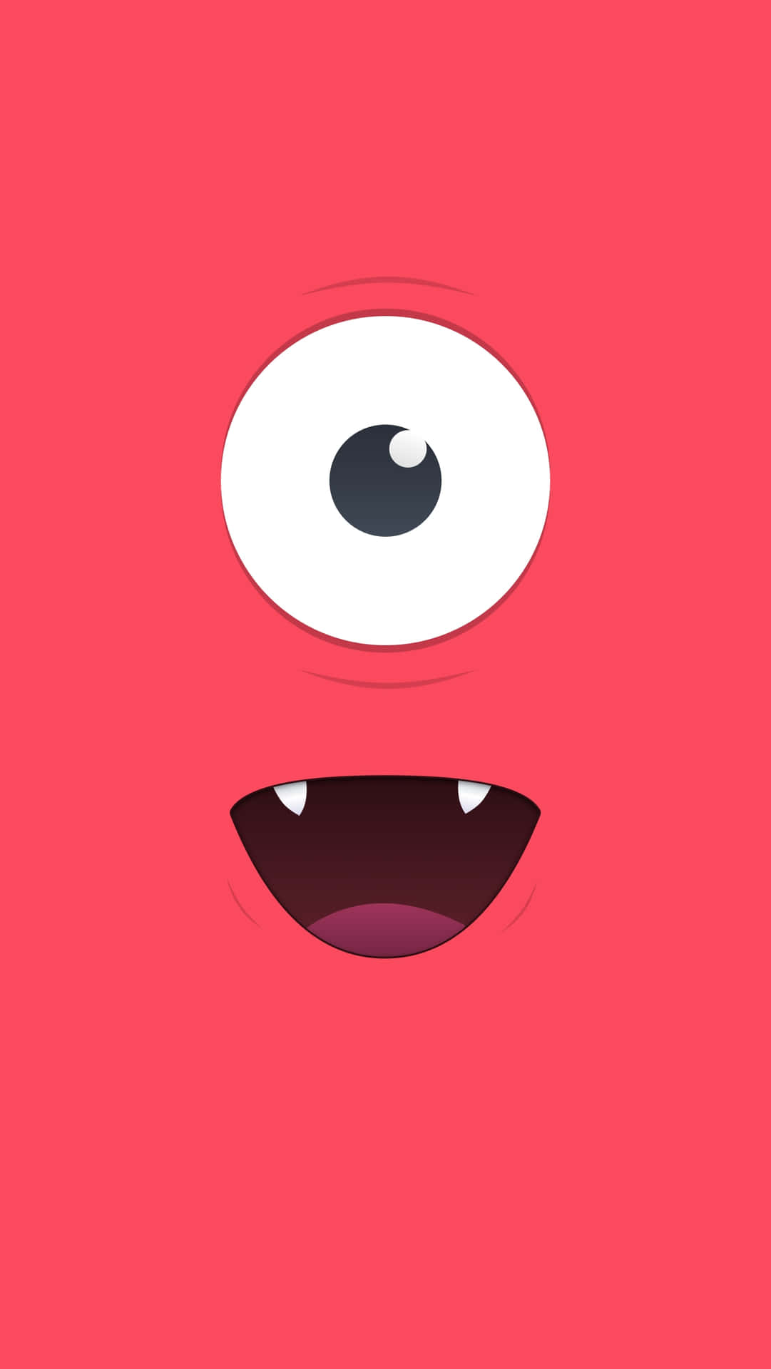En rød monster med store øjne og en stor mund Wallpaper
