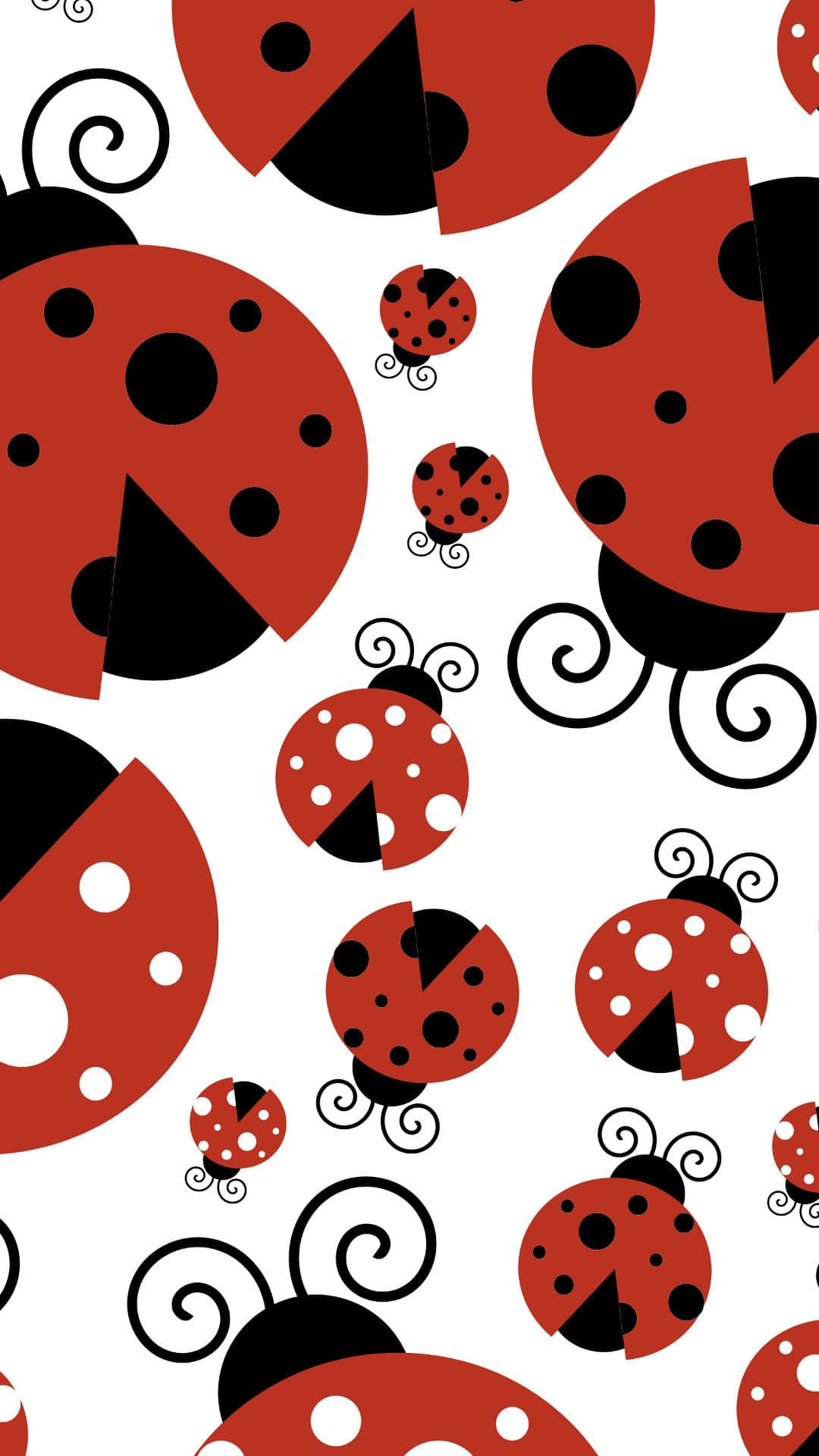 Cute Red Ladybug Wallpaper