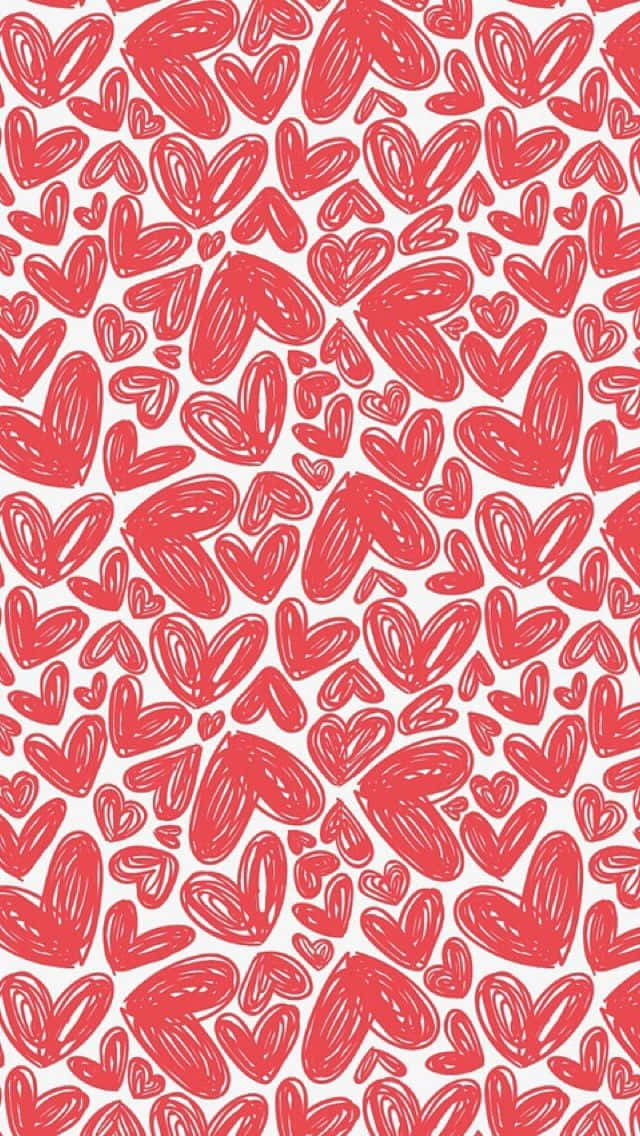 Sød rød ubrudt hjerte iPhone Wallpaper