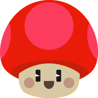 Cute Red Mushroom Cartoon PNG