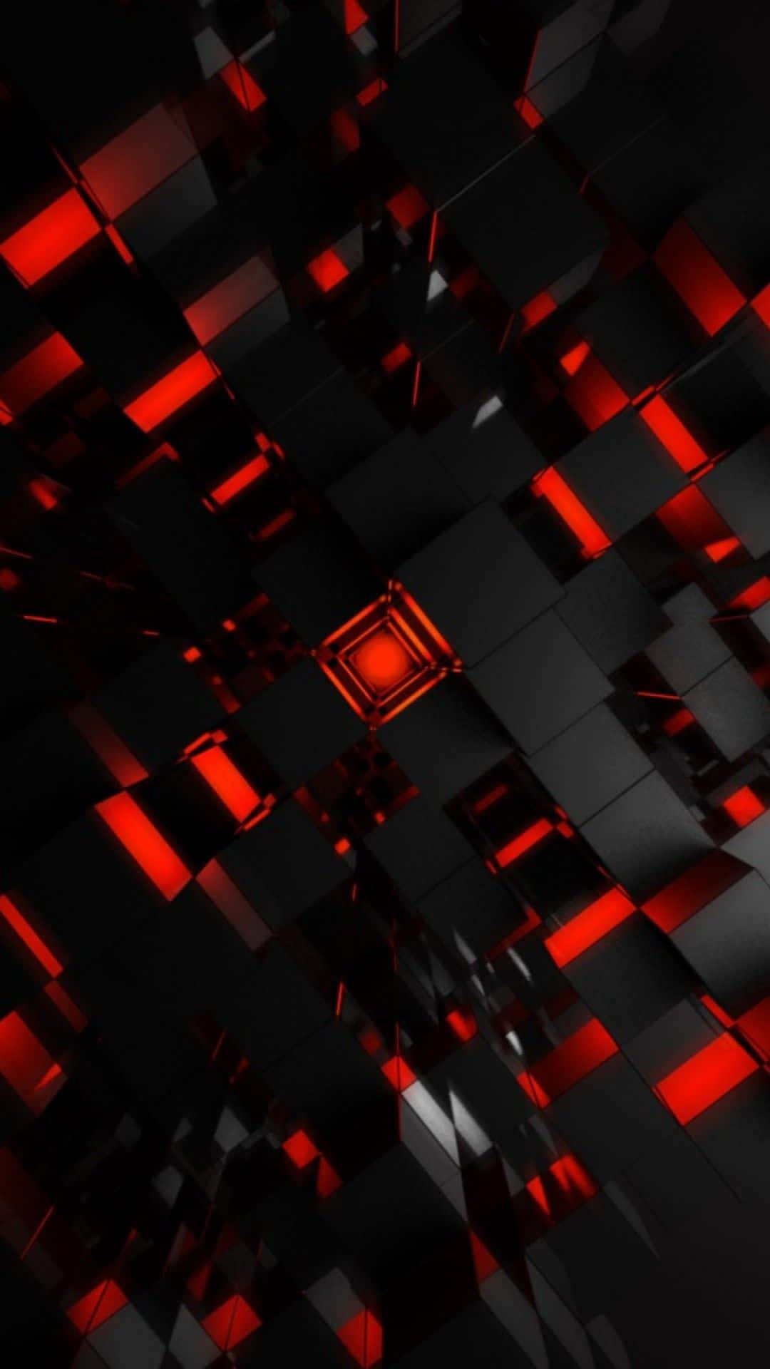 Einschwarzer Und Roter Abstrakter Hintergrund Mit Quadraten. Wallpaper