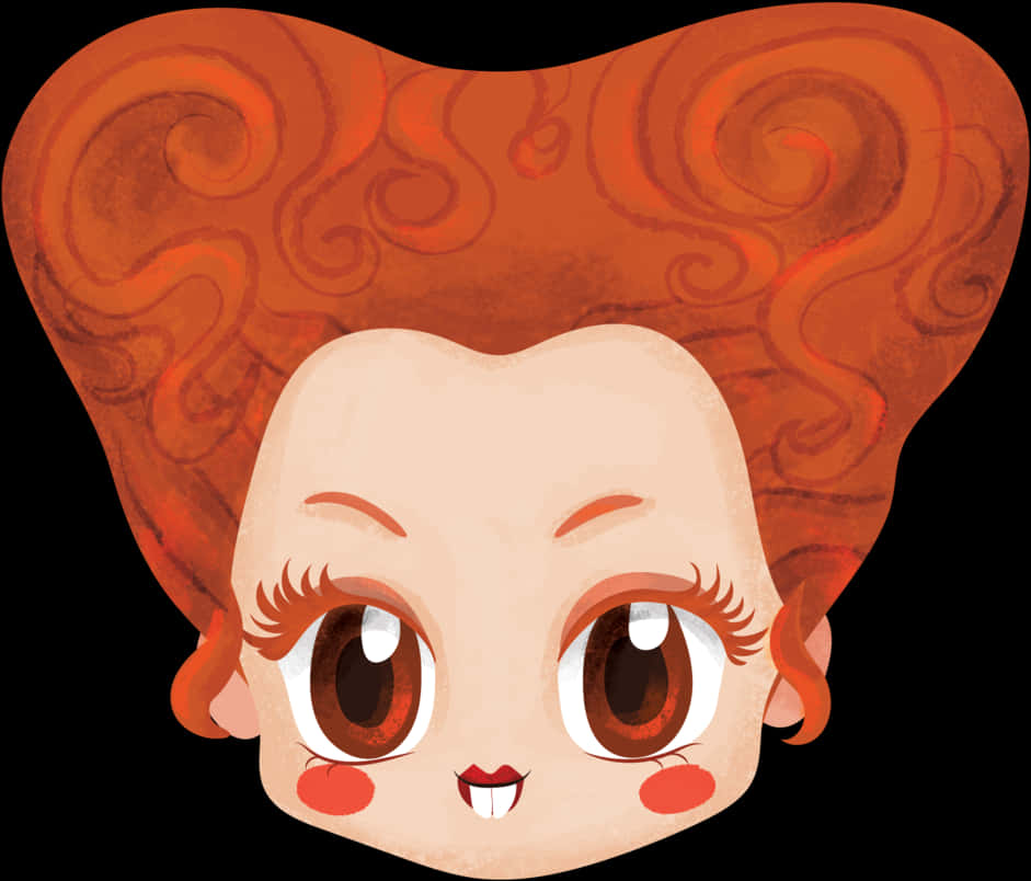 Cute Redhead Witch Cartoon PNG