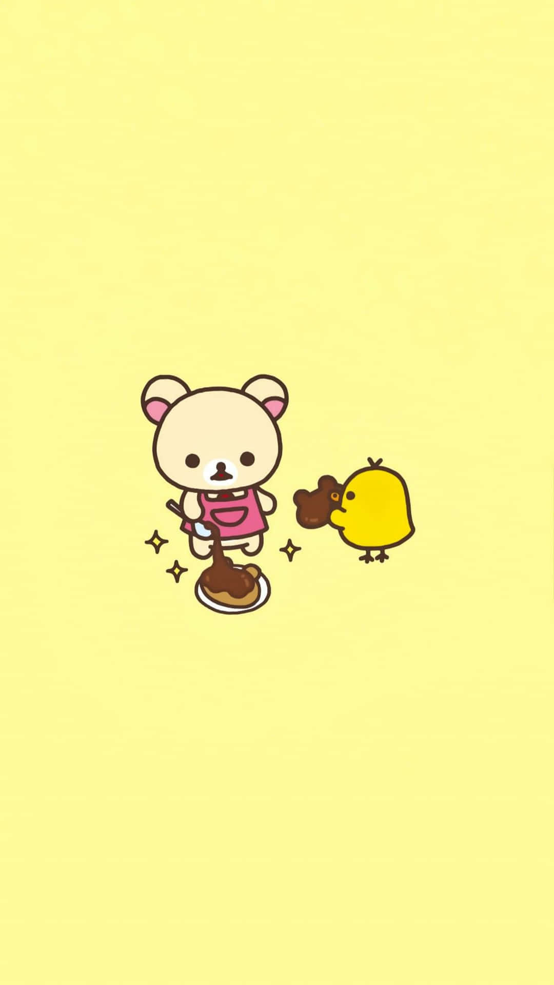 “Adorable Rilakkuma Bear Enjoying Delicious Food” Wallpaper