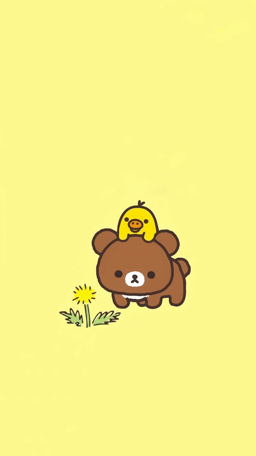 A Heartwarming Scene of a Cute Rilakkuma Teddy Bear Wallpaper