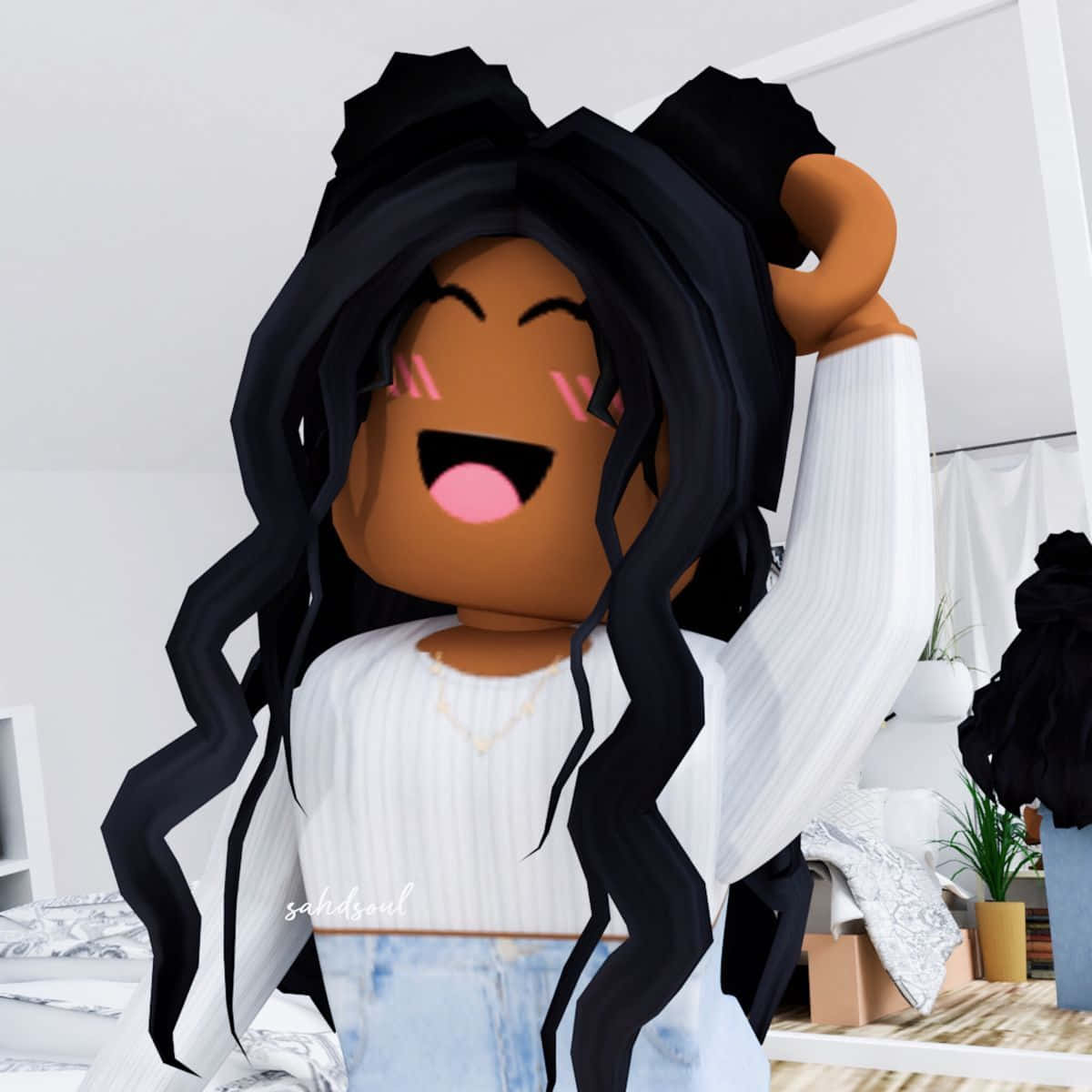 Download “Cute Roblox Avatar Covering Its Eyes”