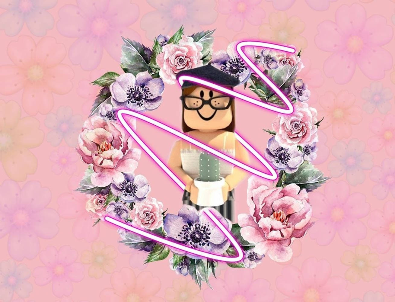 Download Cute Roblox Girl In Glasses Wallpaper 