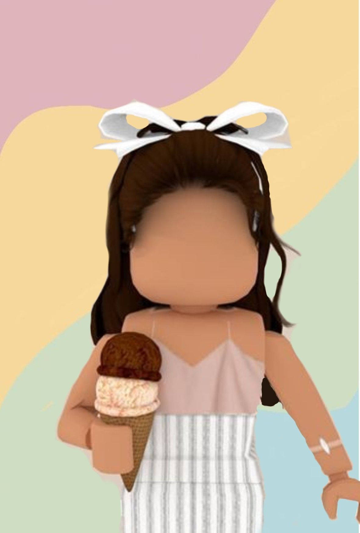 Cute Roblox Girl Pastel Ice Cream Wallpaper