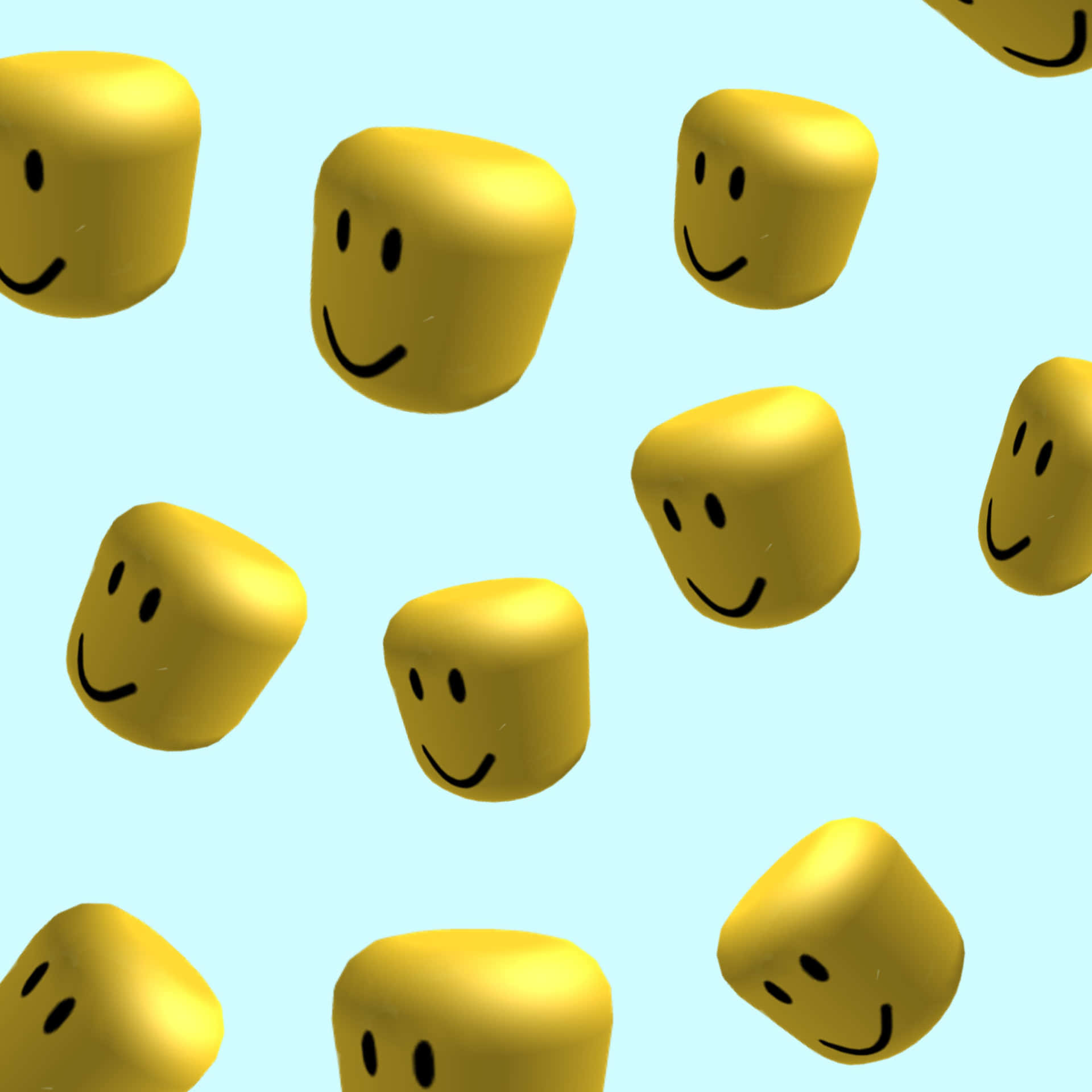 En gruppe af gule legoklodser med smil på dem Wallpaper