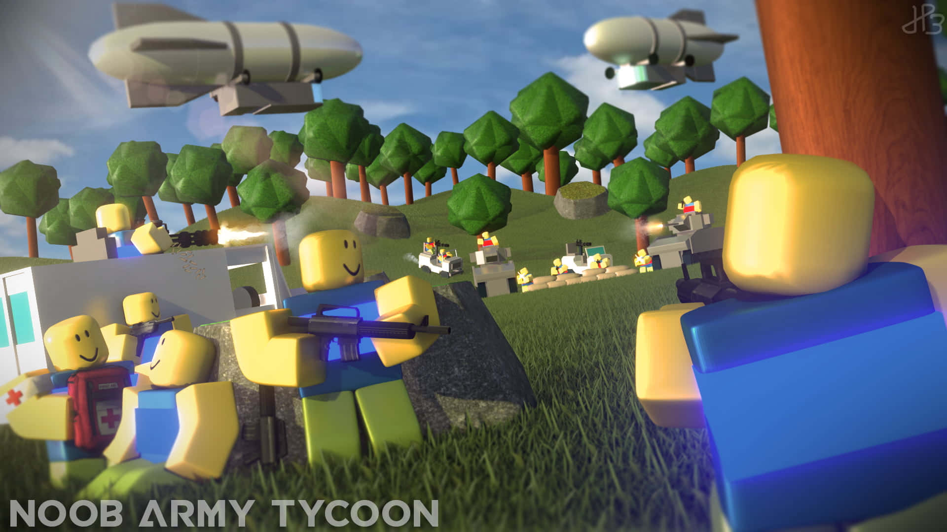 Noob friends ready for their next Roblox adventure! Wallpaper