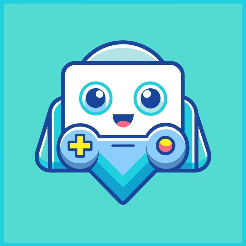 Cute Robot Game Controller Character Wallpaper