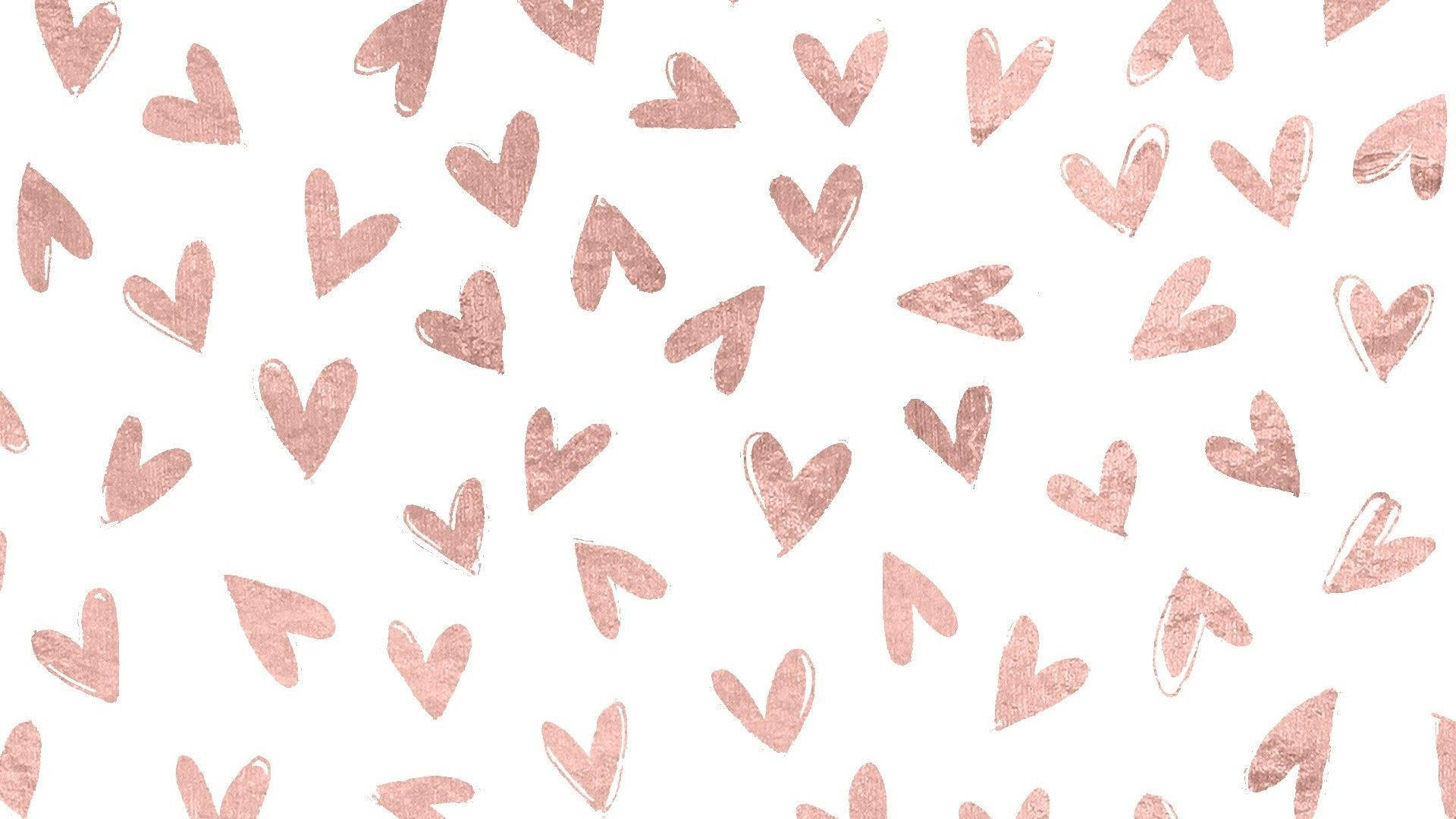 Cute Rose Gold Hearts Wallpaper