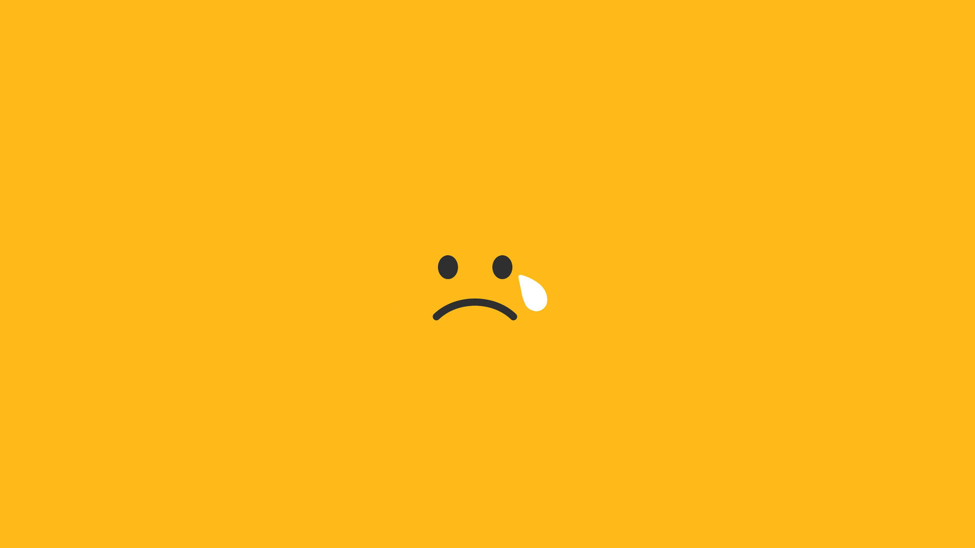 Cute Sad Smiley With Tear Wallpaper
