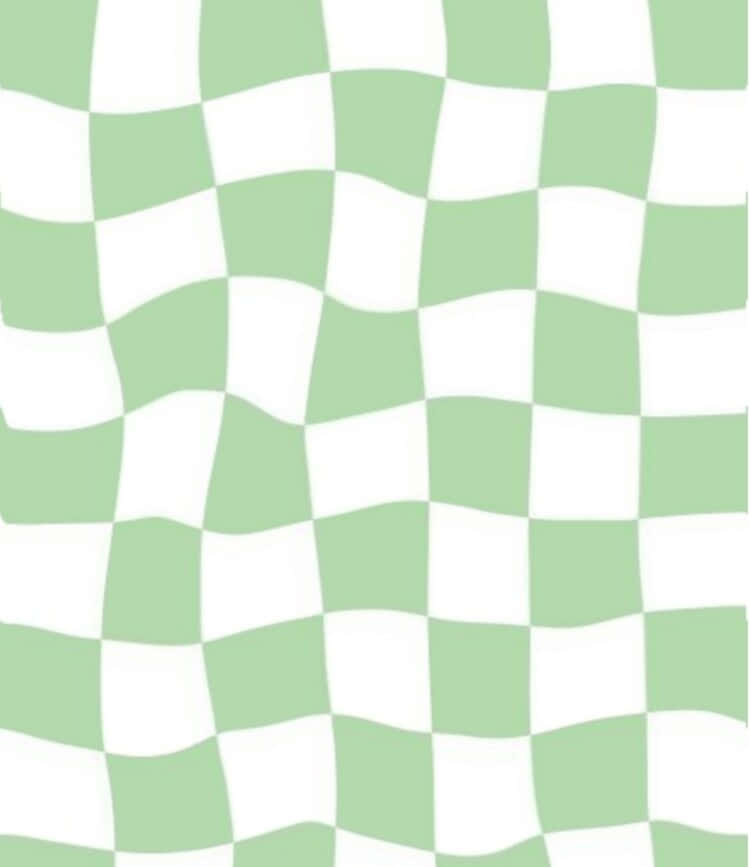Sød sagegrøn og hvid skakmønster Wallpaper