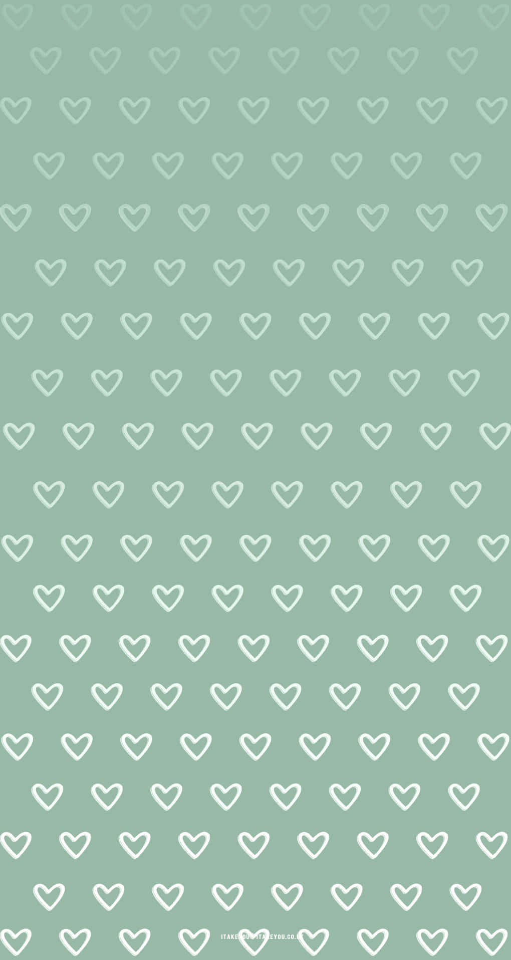 Niedlichesmuster Mit Smaragdgrünen Herzen Wallpaper