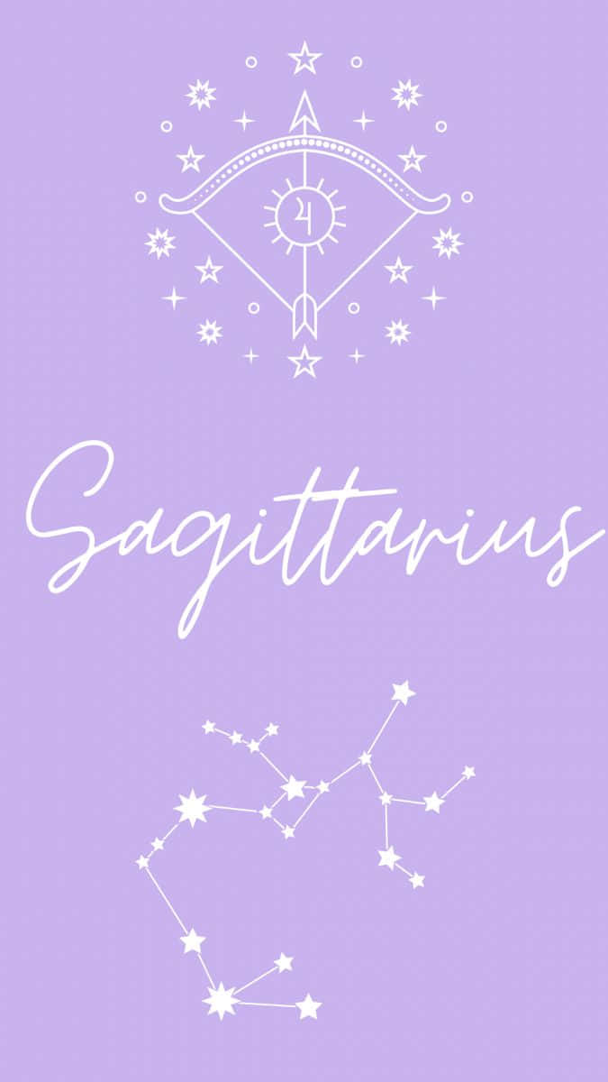 Sød Sagittarius Arrow & Constellation Tapet Wallpaper