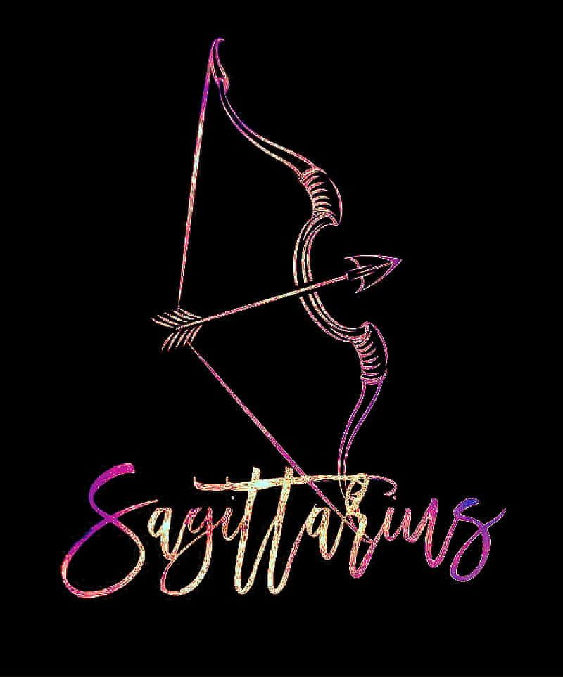 Cute Sagittarius Calligraphy Wallpaper