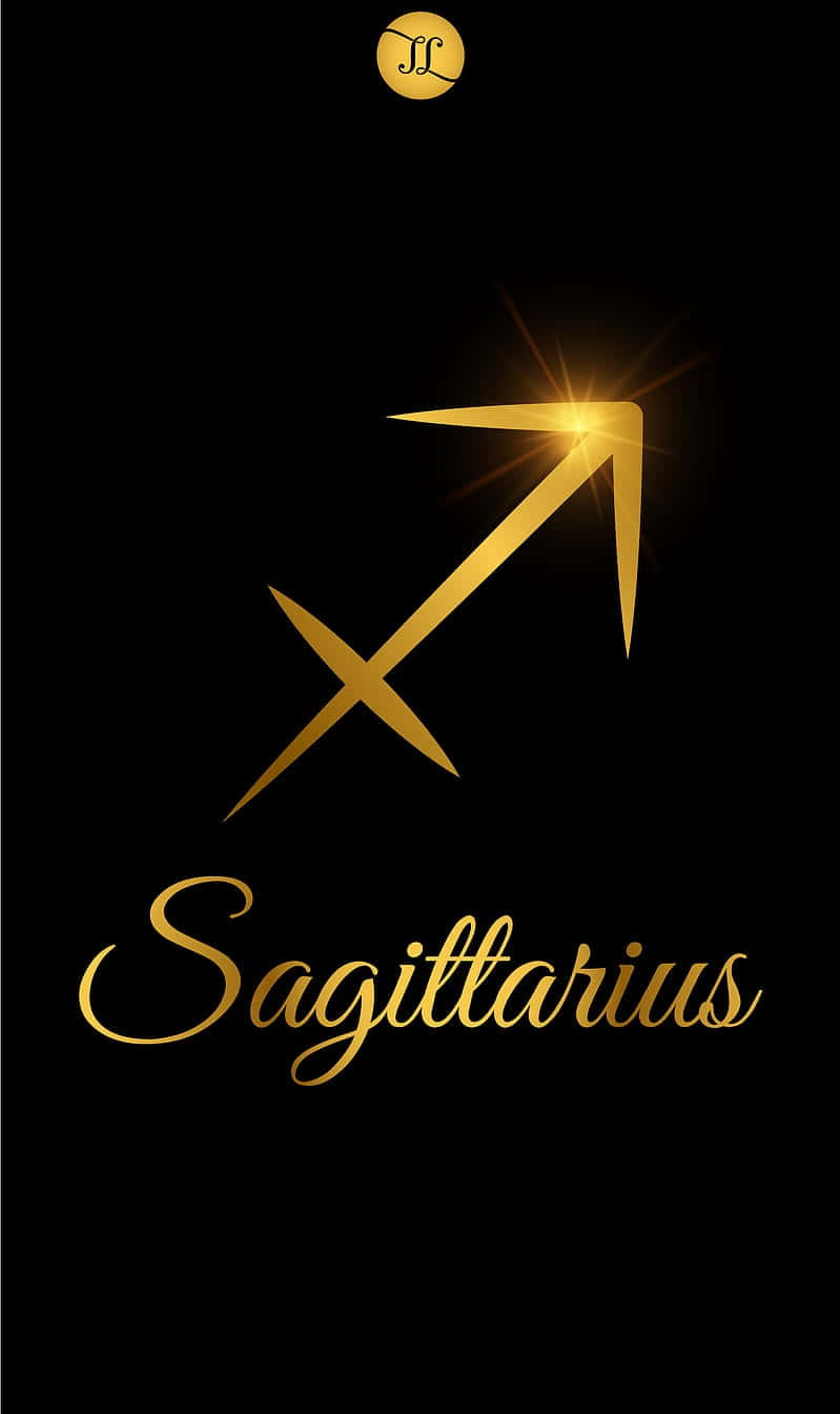 Celestial Beauty - Cute Sagittarius with Golden Arrow Wallpaper