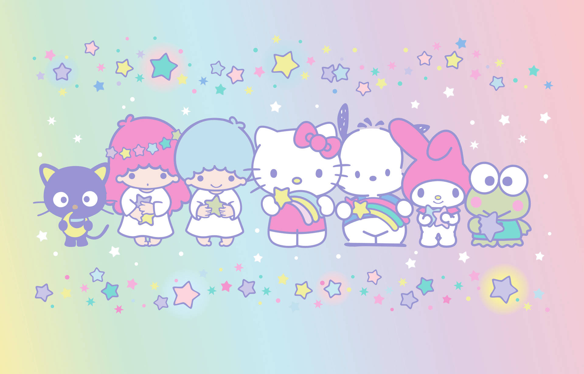Let's smile and have a bright day with Cute Sanrio! Wallpaper