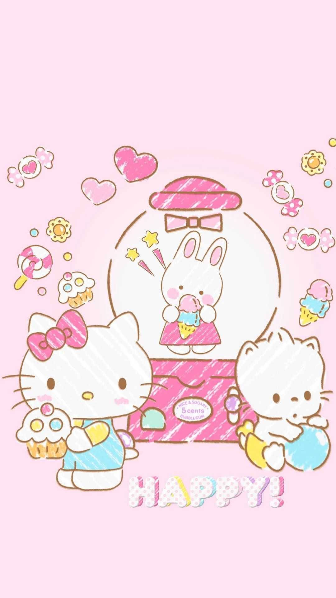 "Show your unconditional love with Cute Sanrio!" Wallpaper