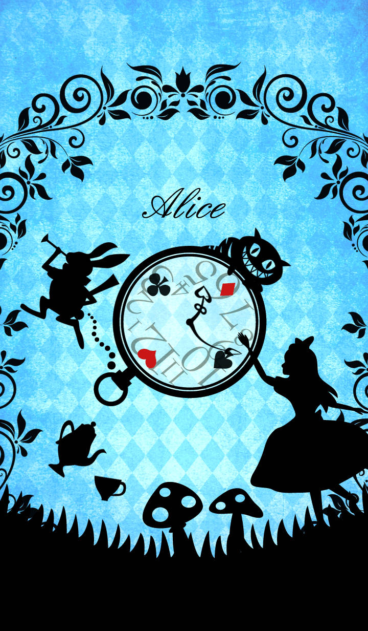 Cute Silhouettes Alice In Wonderland Background
