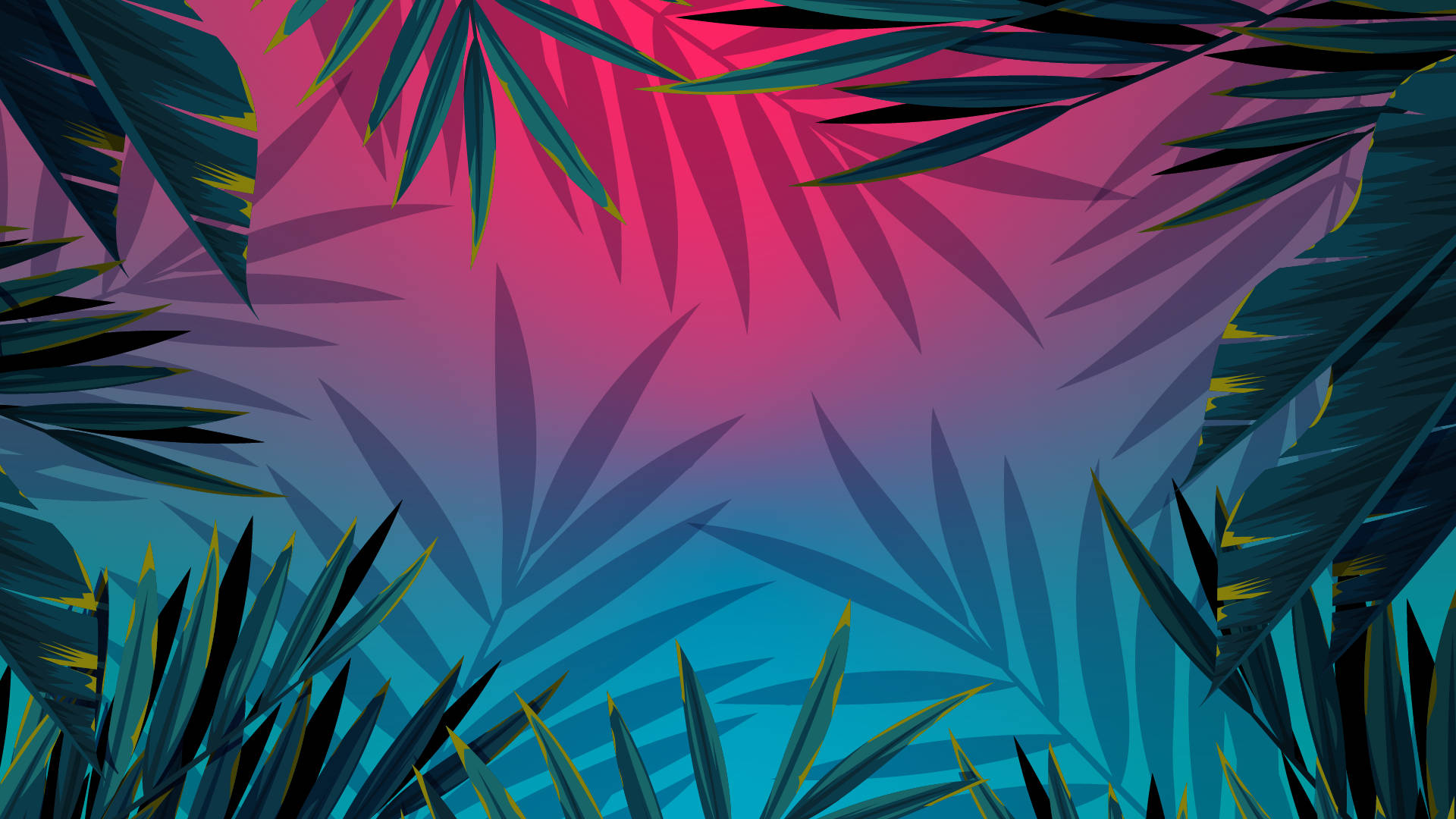 Cute Simple Jungle Leaf Design Aesthetic Desktop Wallpaper