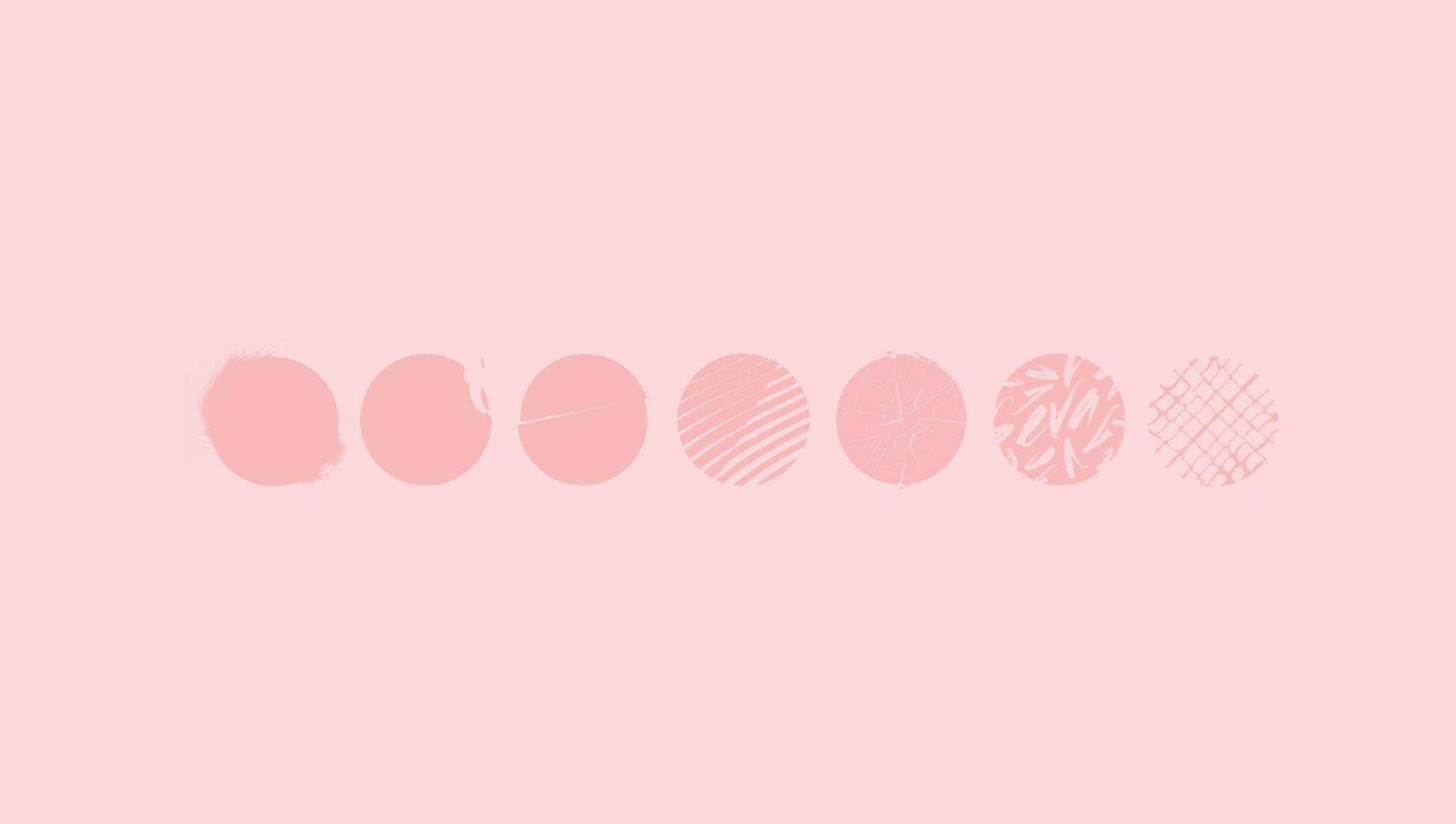 Cute Simple Aesthetic Pink Circles Desktop Wallpaper