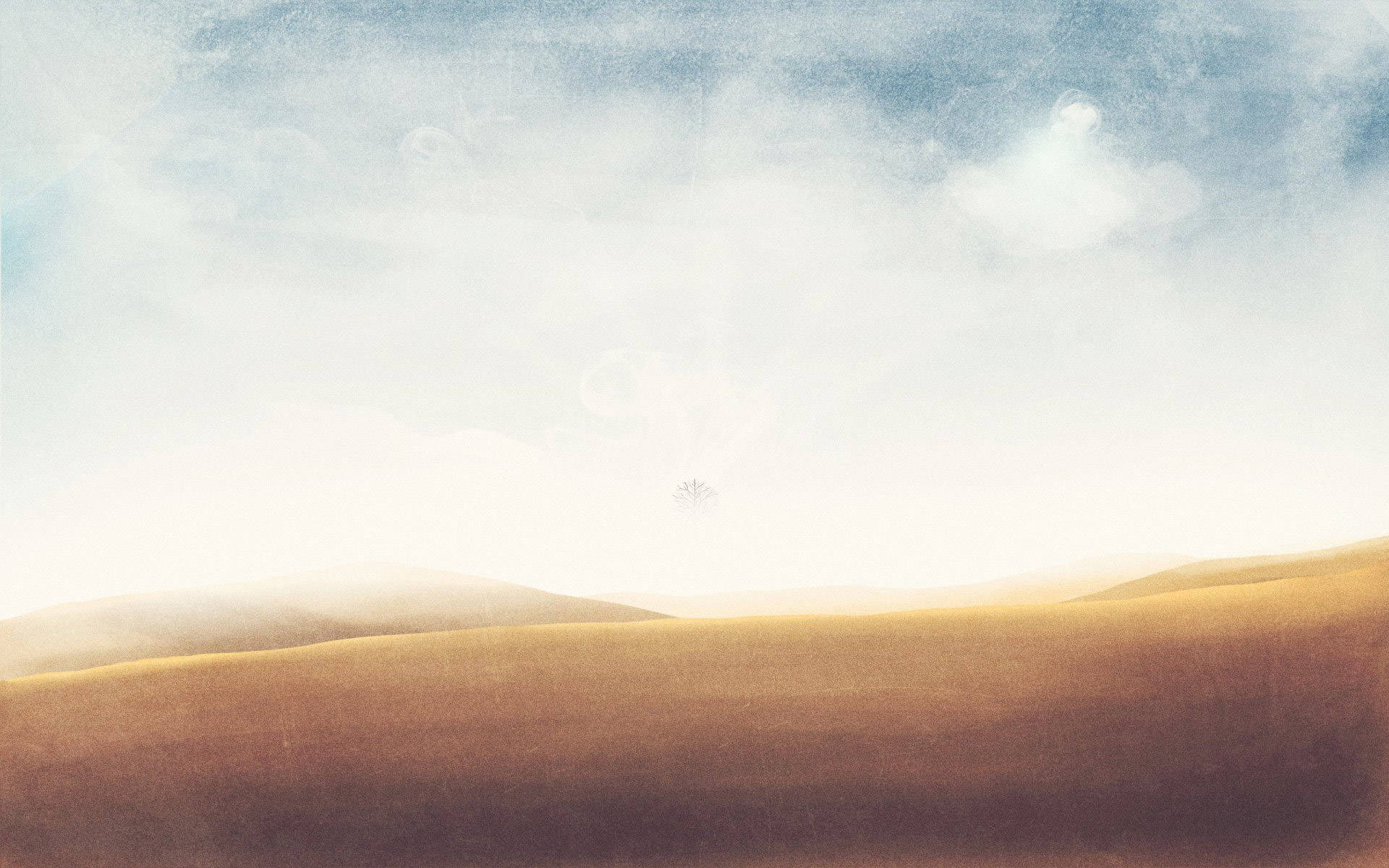 Cute Simple Aesthetic Desktop Clouds In Desert Wallpaper