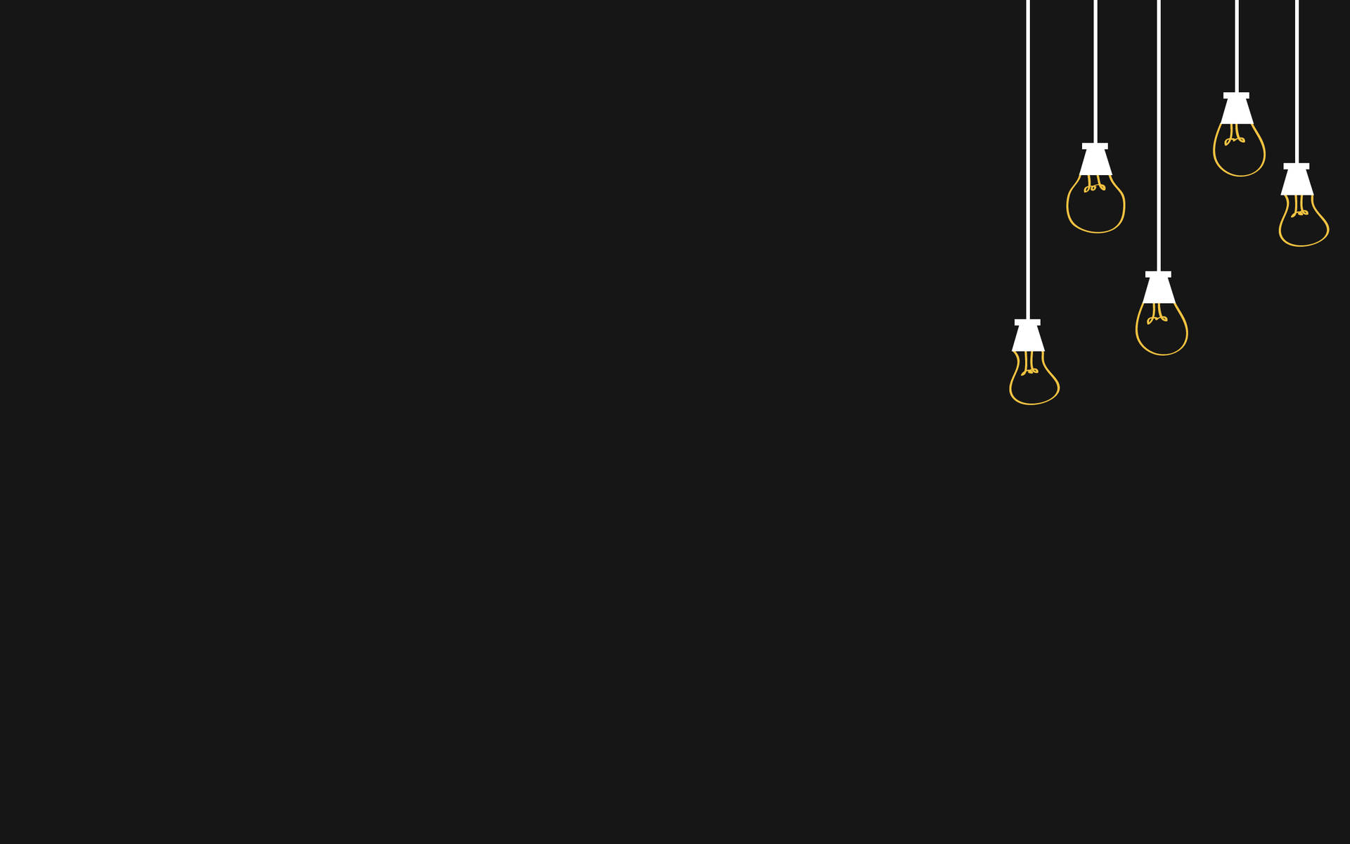 Cute Simple Aesthetic Black Light Bulb Art Desktop Wallpaper