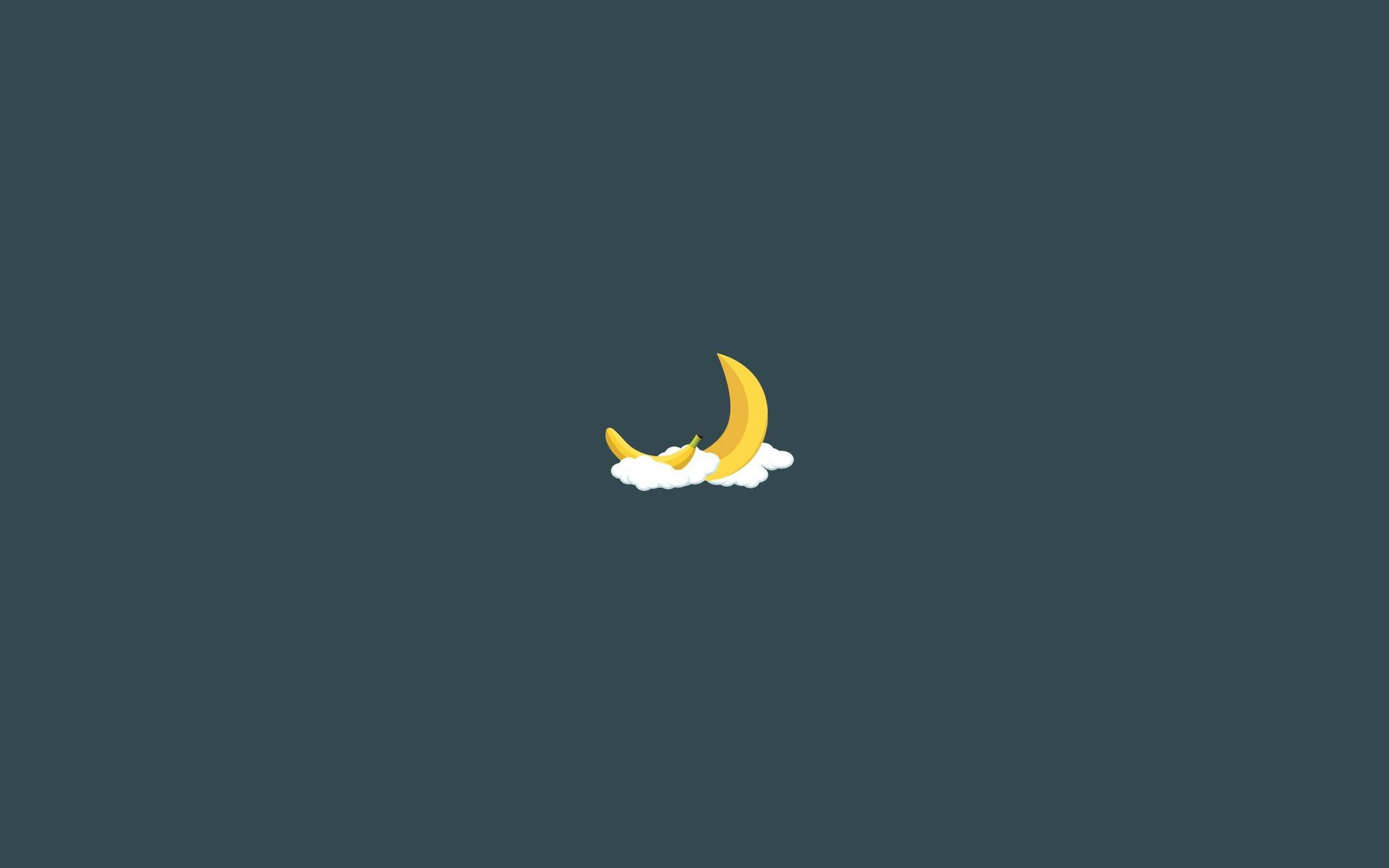 Cute Simple Aesthetic Desktop Banana Moon Wallpaper