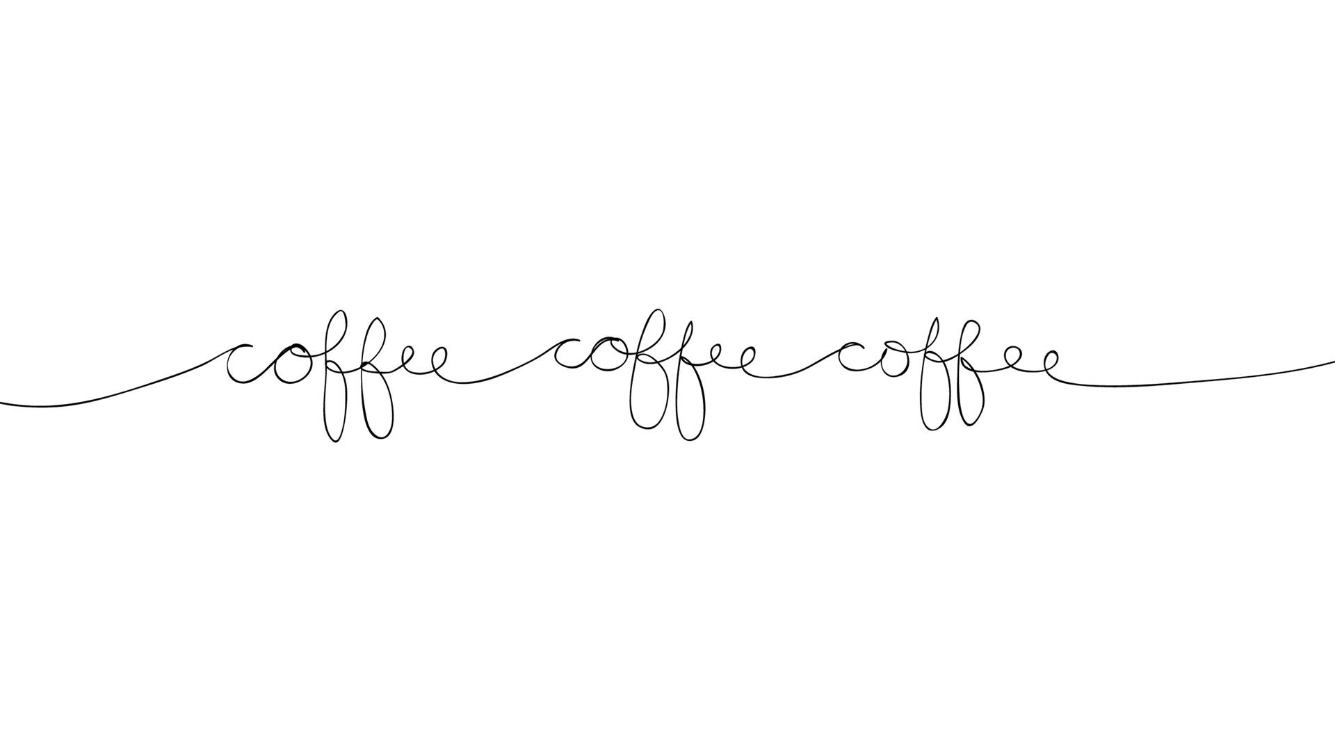 Cute Simple Coffee String Text Aesthetic Desktop Wallpaper