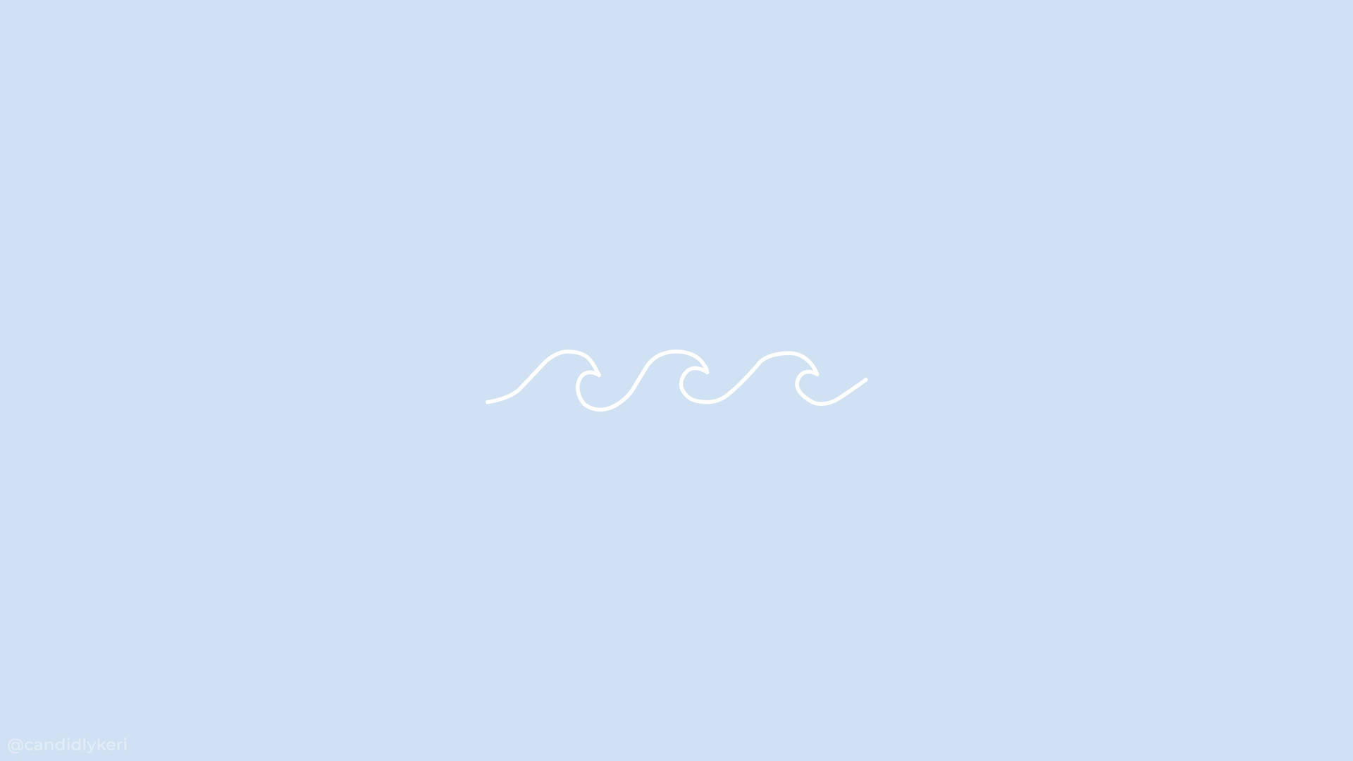 Cute Simple White Line Wave Aesthetic Desktop Wallpaper