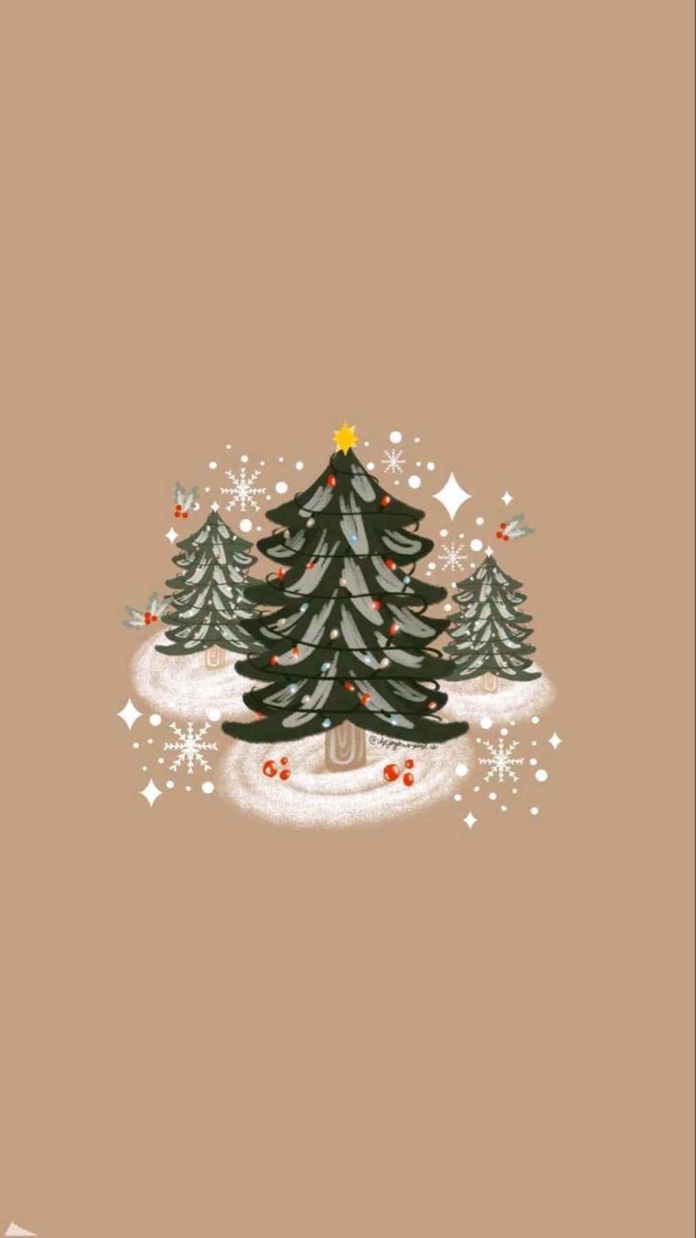 Three Cute Simple Christmas Wallpaper