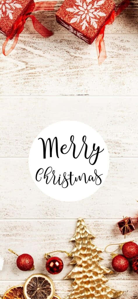 Cute Simple Christmas Greeting Card Wallpaper