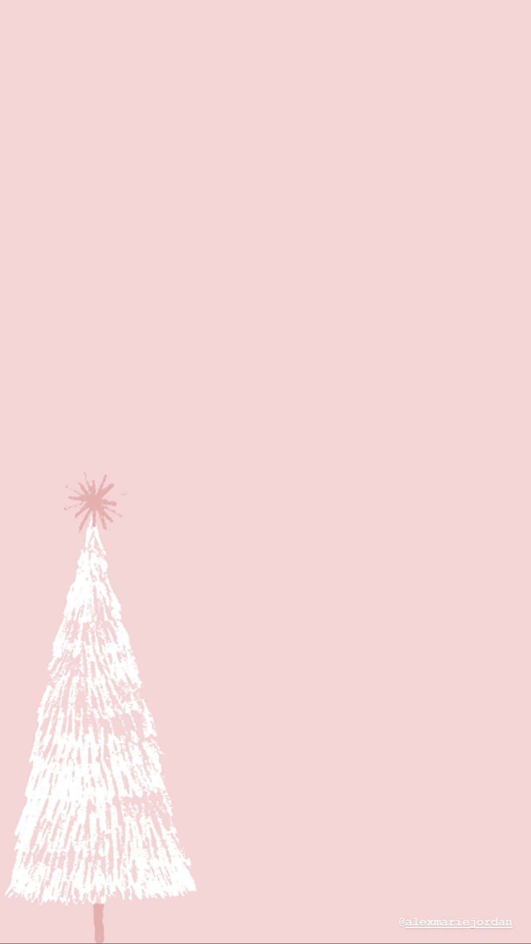 Cute Simple Christmas White Tree Wallpaper