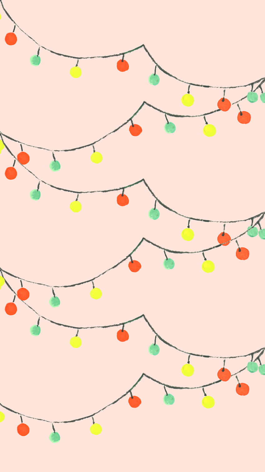 Cute Simple Christmas String Lights Wallpaper