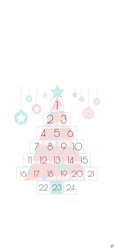 Cute Simple Christmas Tree Calendar Wallpaper