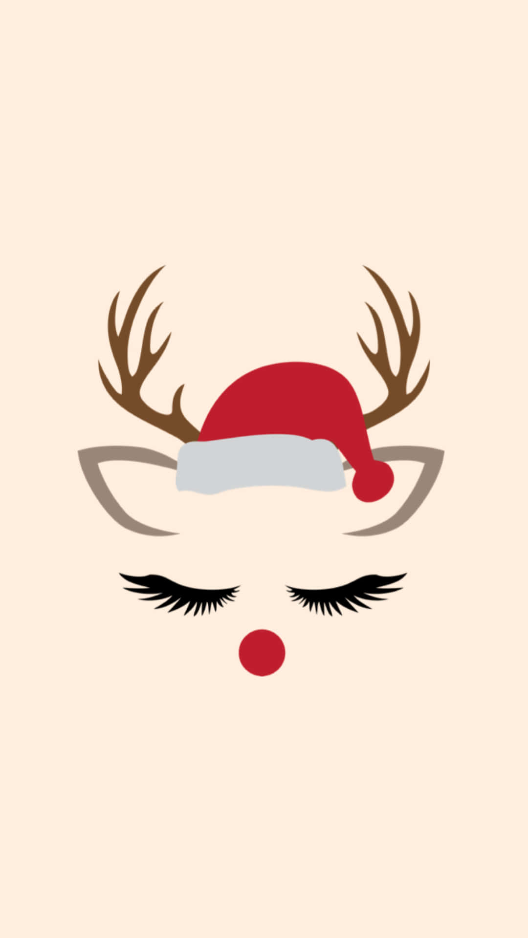 Cute Simple Christmas Reindeer Wallpaper