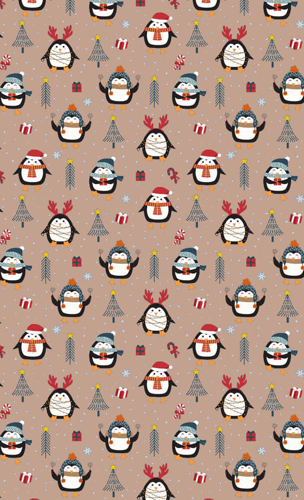Celebrate the Holiday Season with this Cute and Simple Christmas Scene Wallpaper