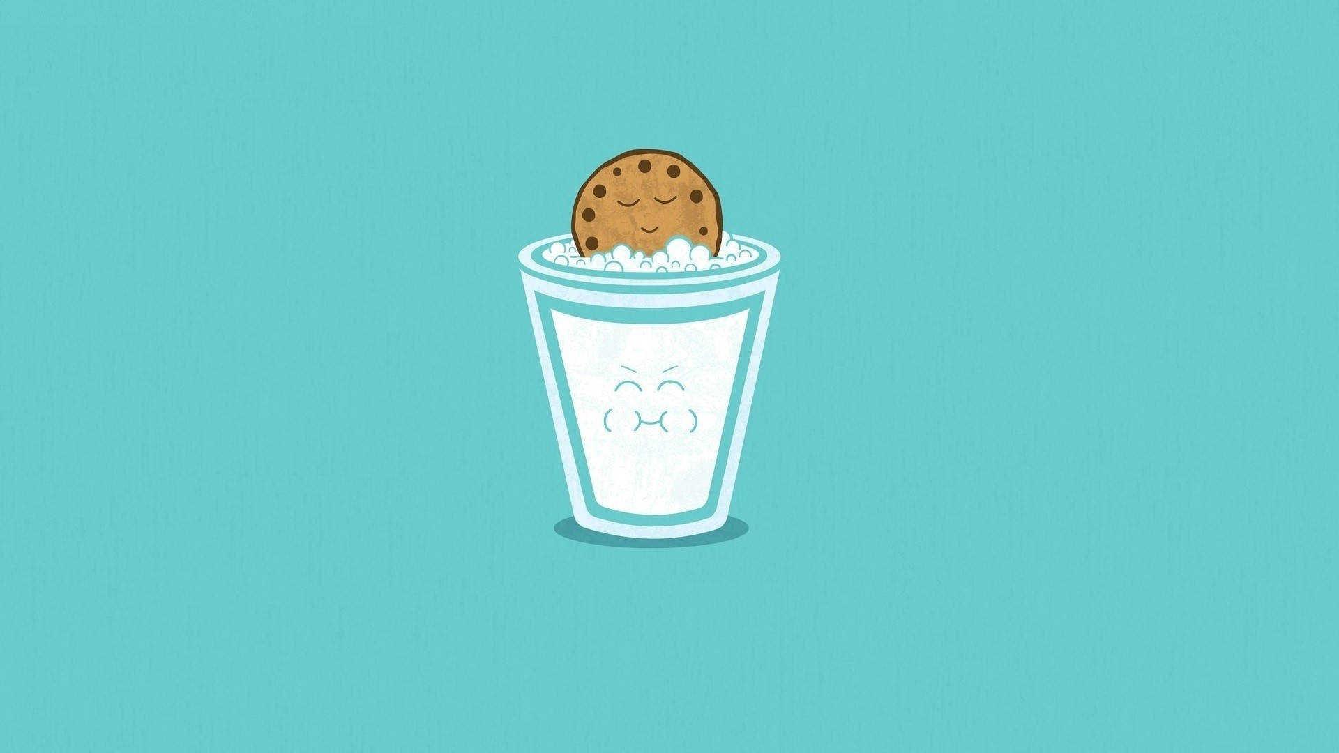 Cute Simple Milk And Cookie Wallpaper