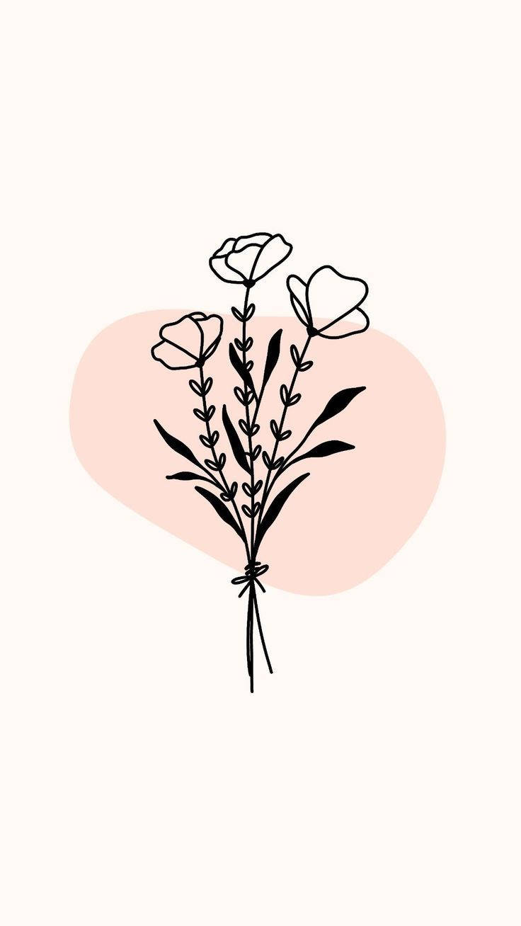 Download Cute Simple Three Flowers Wallpaper 