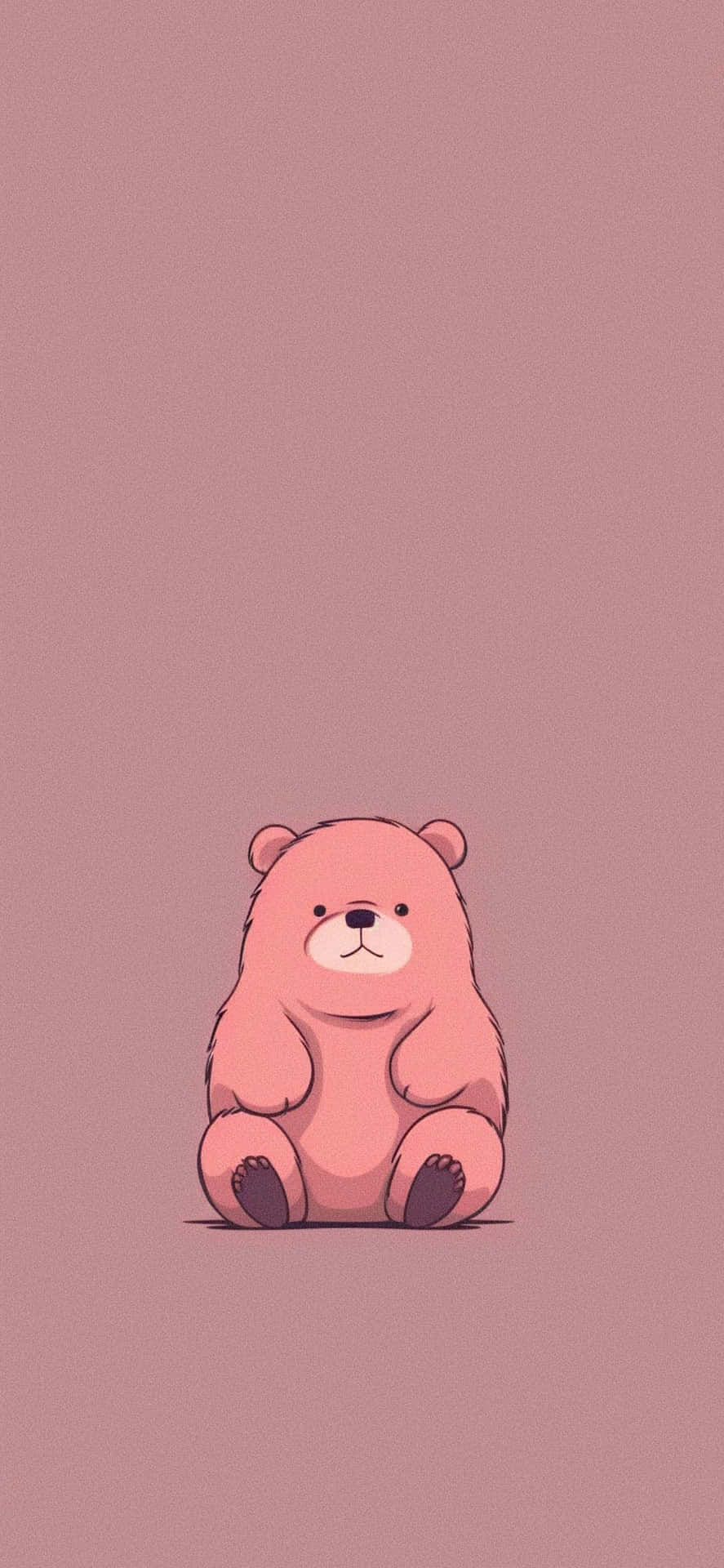 Cute Sitting Aesthetic Bear Wallpaper