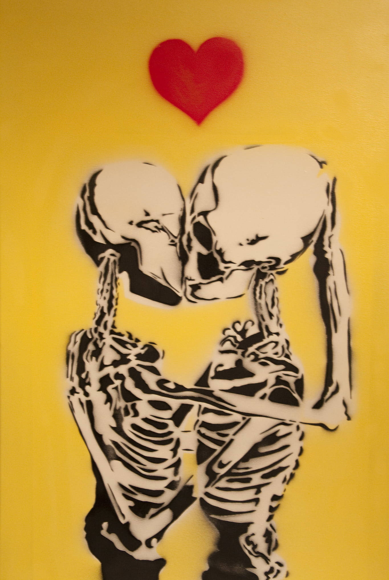 Cute Skeleton iPhone Couple Kiss Wallpaper