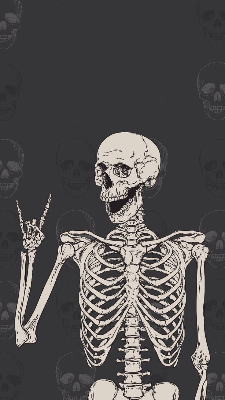 Cute Skeleton Iphone Rocker Style Picture