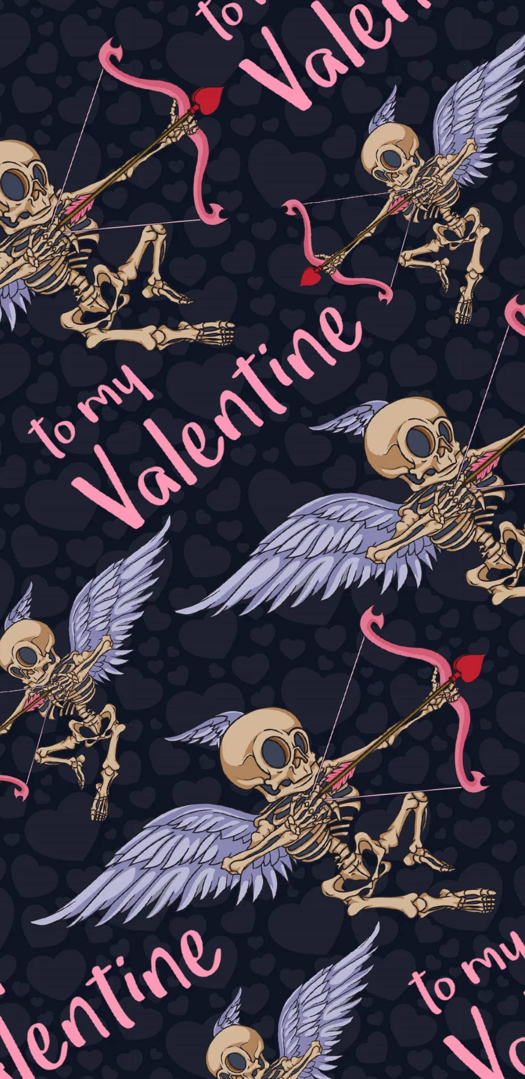 Cute Skeleton iPhone Valentine Wallpaper