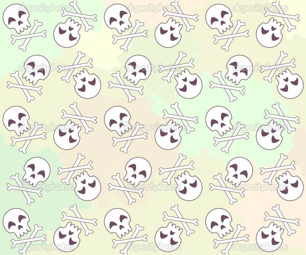 "Be trendy with a cute skeleton look!" Wallpaper