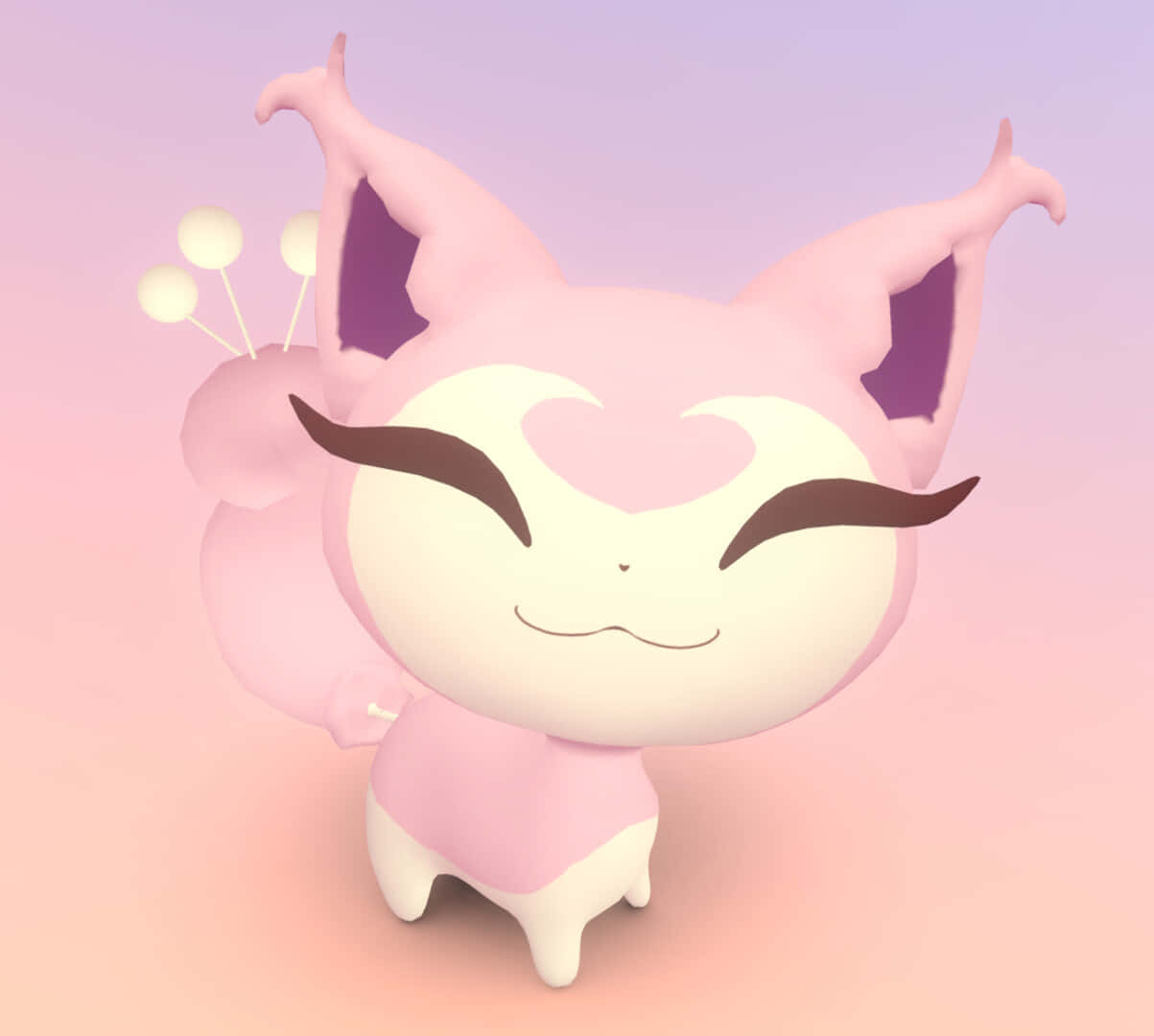 Cute Skitty With Gradient Background Wallpaper