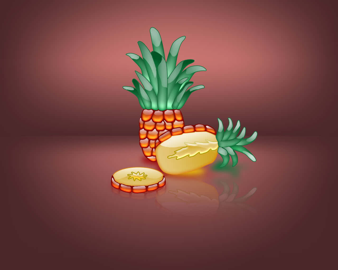 Sød skivet ananas frugt Design Wallpaper