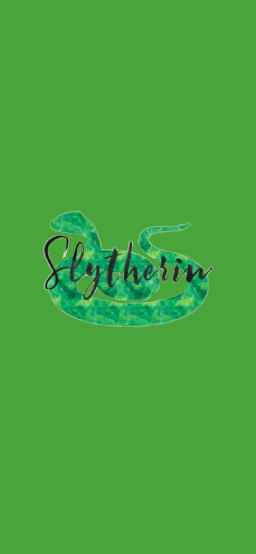 Cute Slytherin Snake Drawing Green Wallpaper